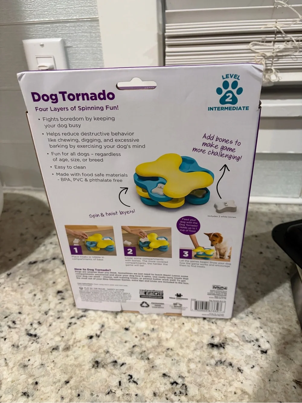 Outward Hound Interactive Dog Tornado Puzzle Toy - Purple/Yellow/Blue